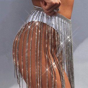 NEW Sparkling Bling Swarovski Crystal Rhinestone Skirt